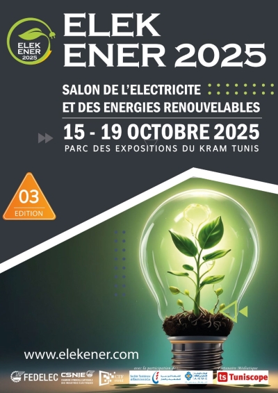 قريبا انطلاق الصالون الدولي للكهرباء ووالطاقة الشمسية والطاقات المتجددة ELEK-ENER 2025 .